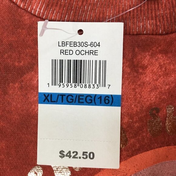 Lucky Brand NWT Crop Sweatshirt LOVE PEACE SUNSHINE Rainbow Girls XL 16 - Picture 7 of 7